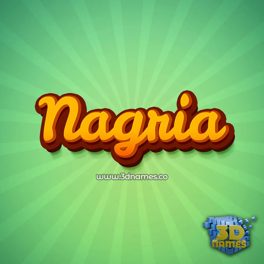nagria in Green Rays style - 3D name wallpaper