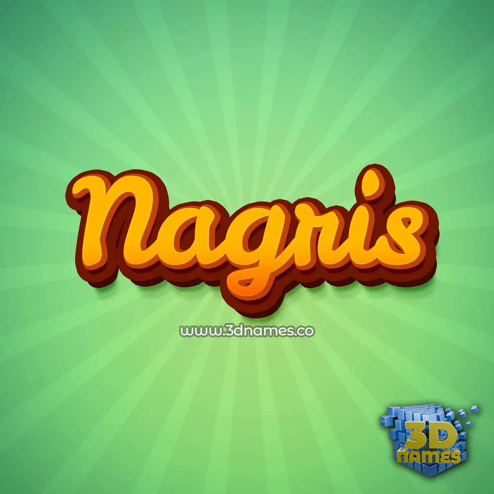 nagris in Green Rays style - 3D name wallpaper