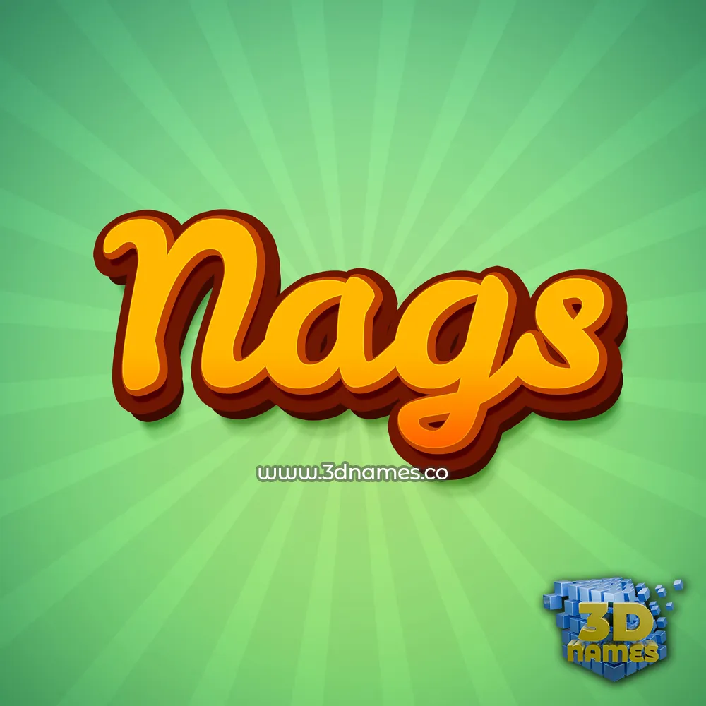 nags in Green Rays style - 3D name wallpaper