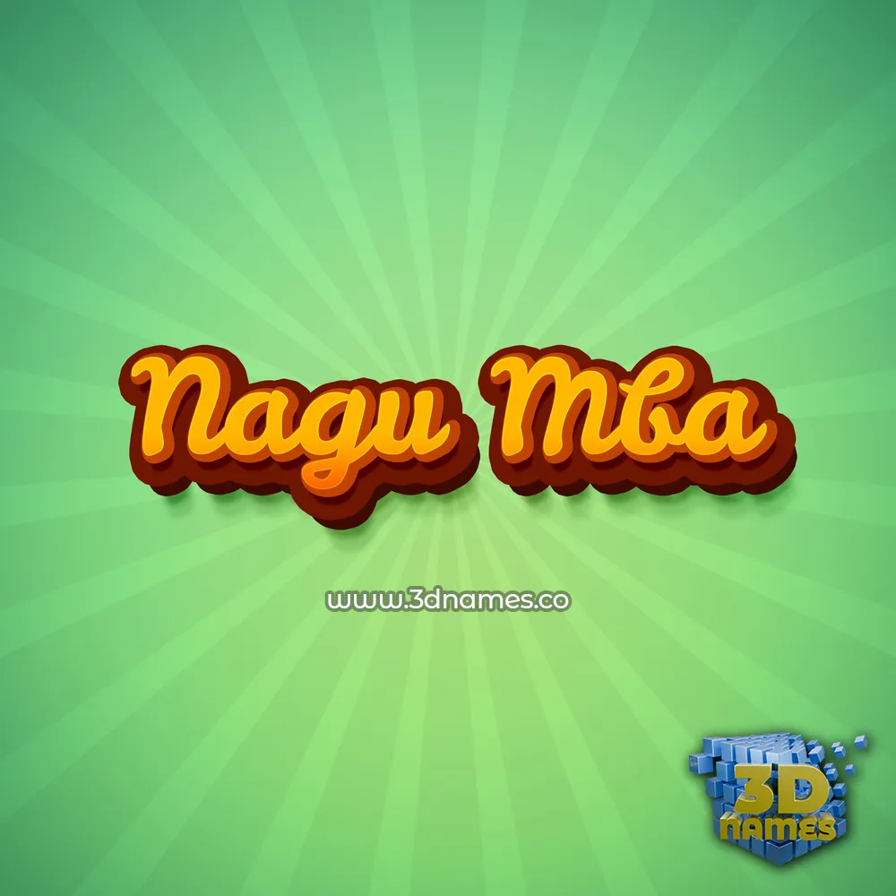 nagu mba in Green Rays style - 3D name wallpaper