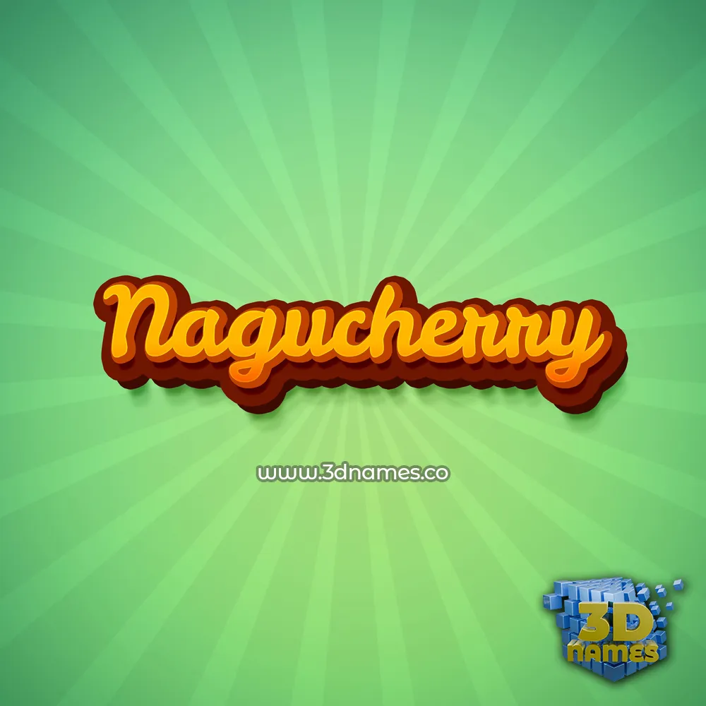nagucherry in Green Rays style - 3D name wallpaper