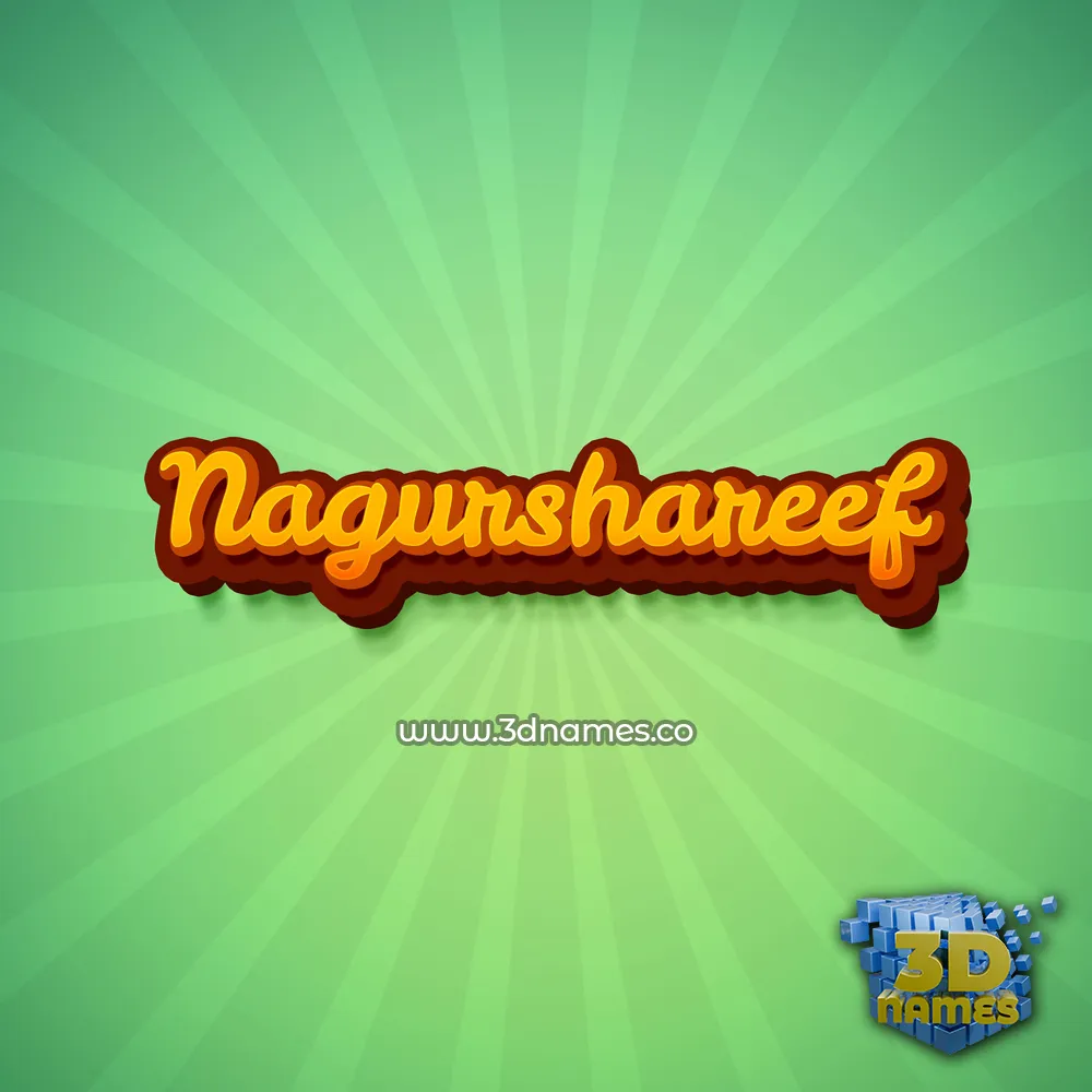 nagurshareef in Green Rays style - 3D name wallpaper