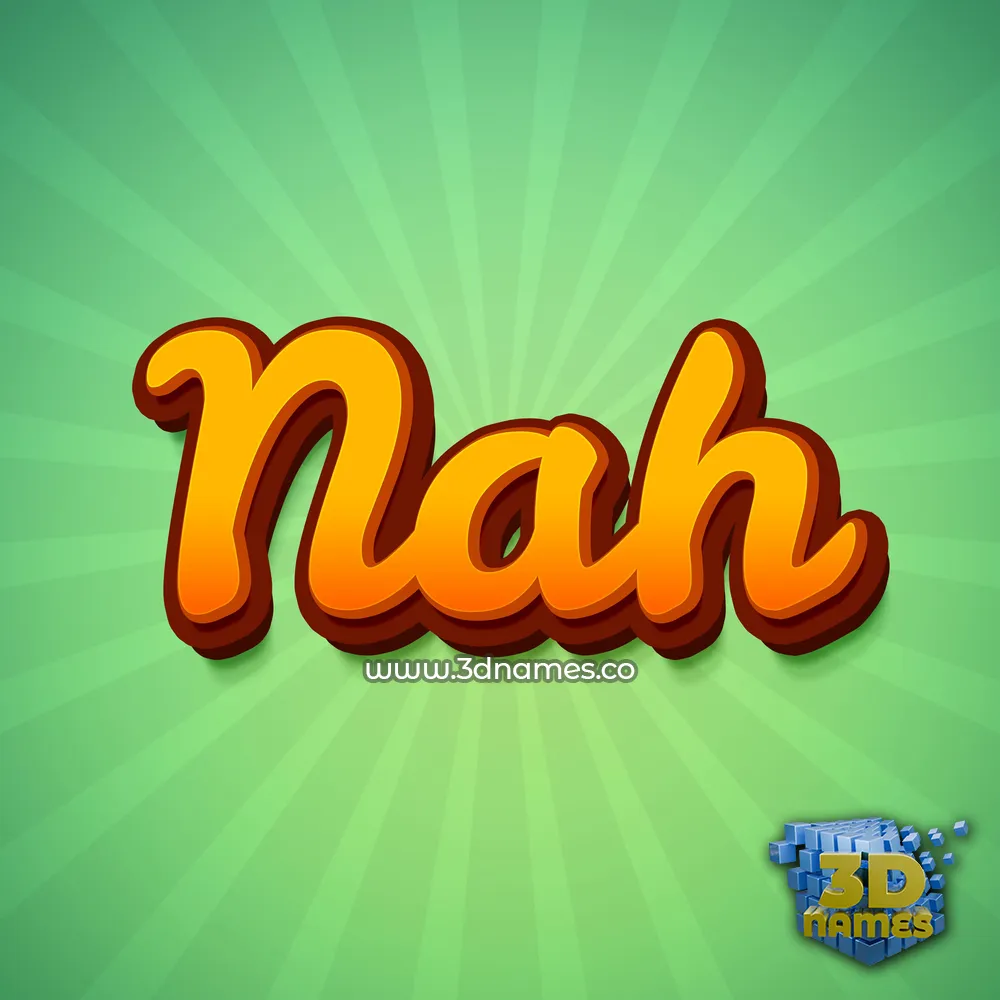 nah in Green Rays style - 3D name wallpaper