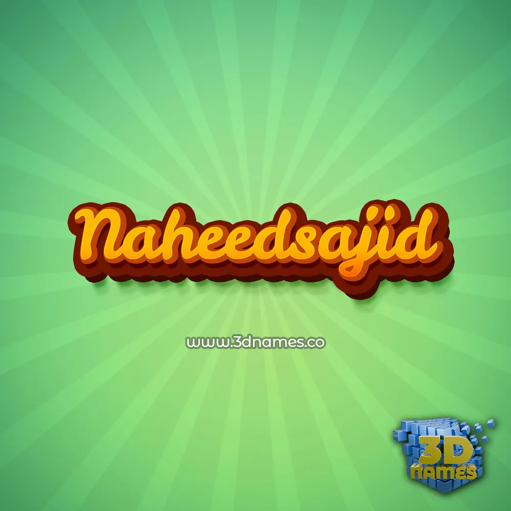 naheedsajid in Green Rays style - 3D name wallpaper