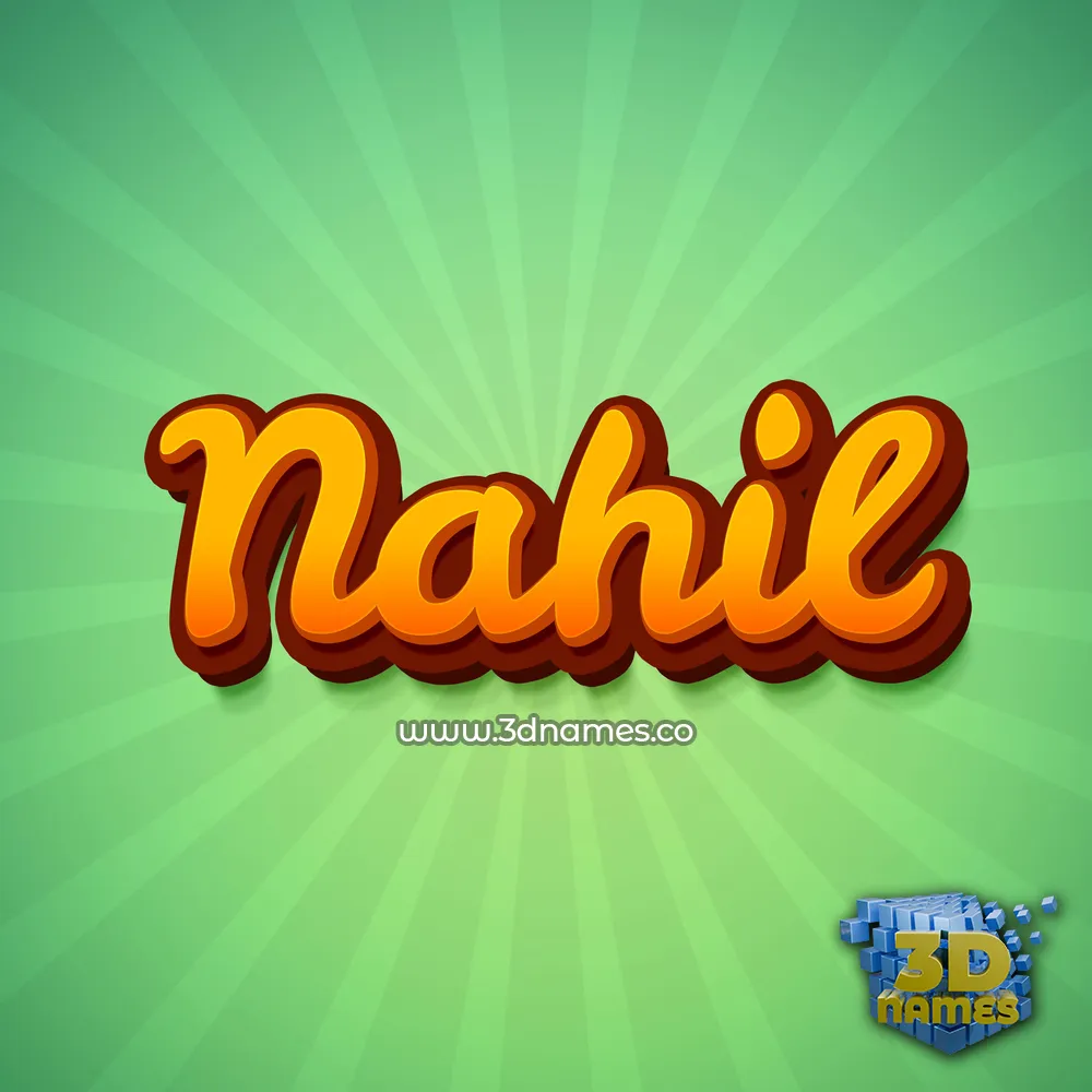 nahil in Green Rays style - 3D name wallpaper