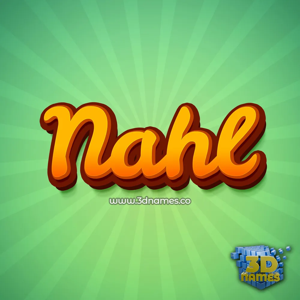 nahl in Green Rays style - 3D name wallpaper
