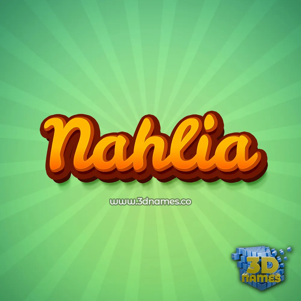 nahlia in Green Rays style - 3D name wallpaper