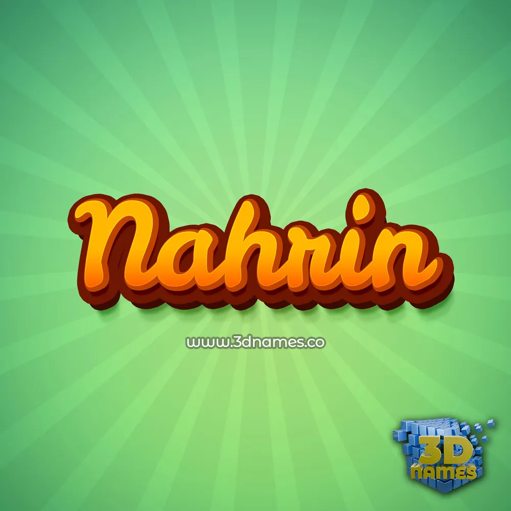 nahrin in Green Rays style - 3D name wallpaper