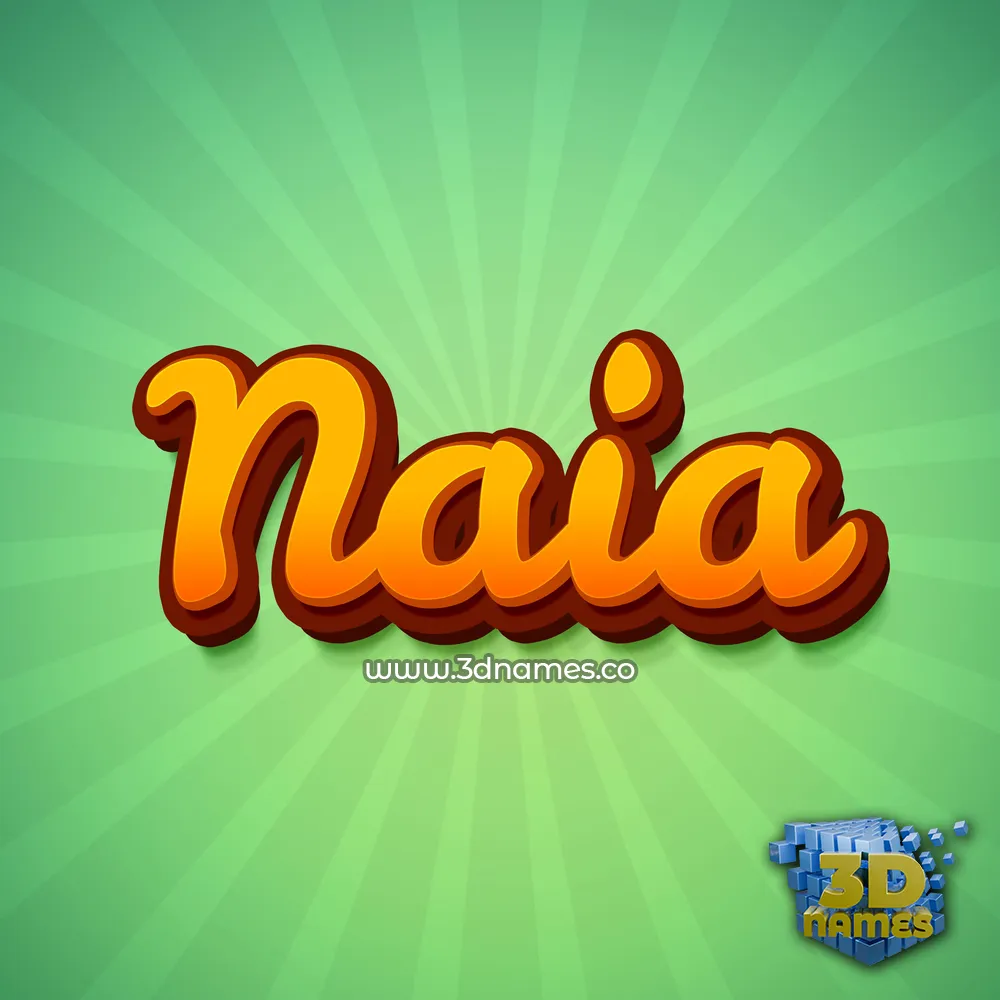 naia in Green Rays style - 3D name wallpaper