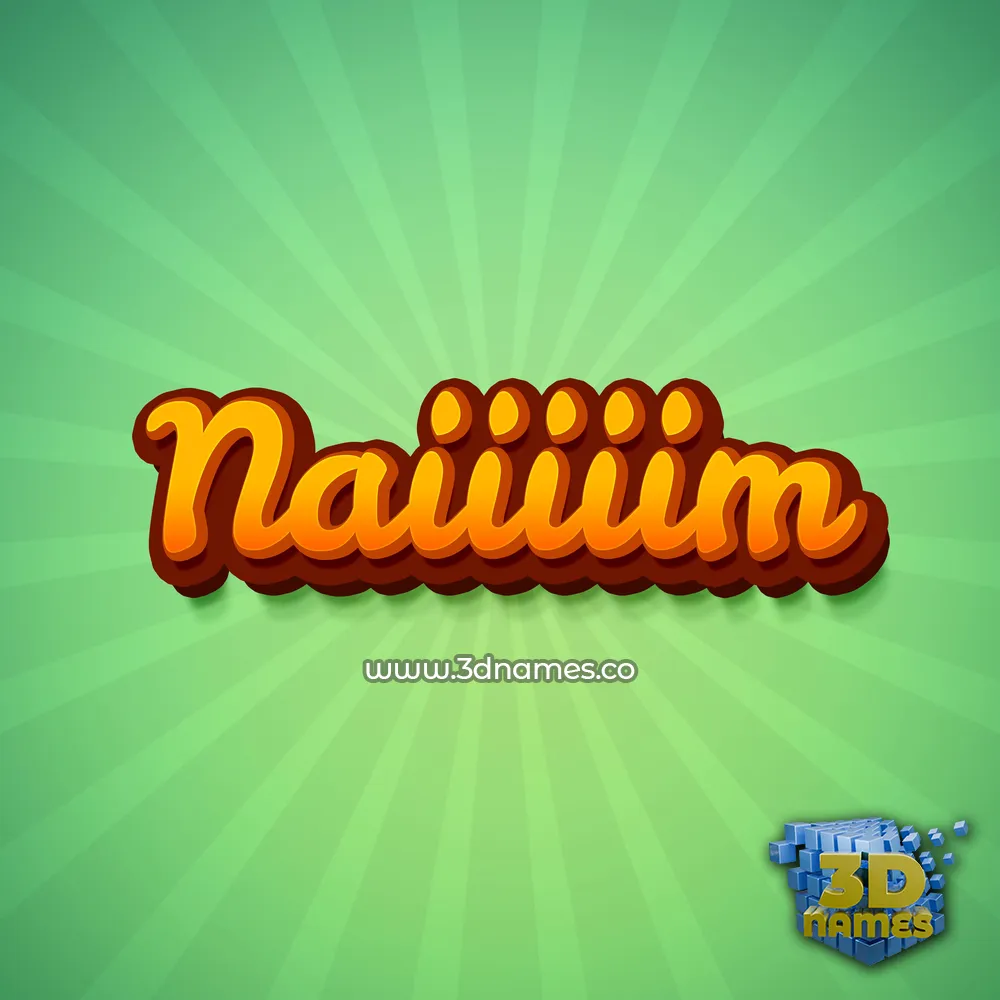 naiiiiim in Green Rays style - 3D name wallpaper
