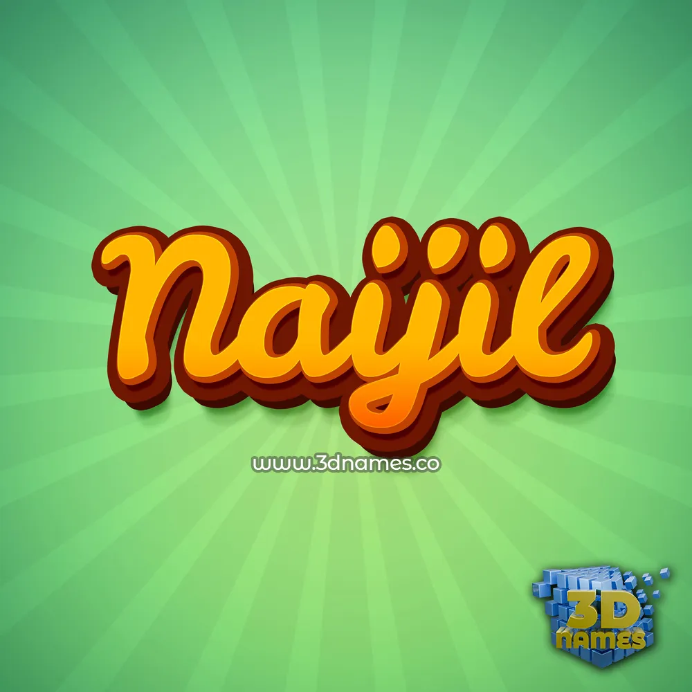 naijil in Green Rays style - 3D name wallpaper