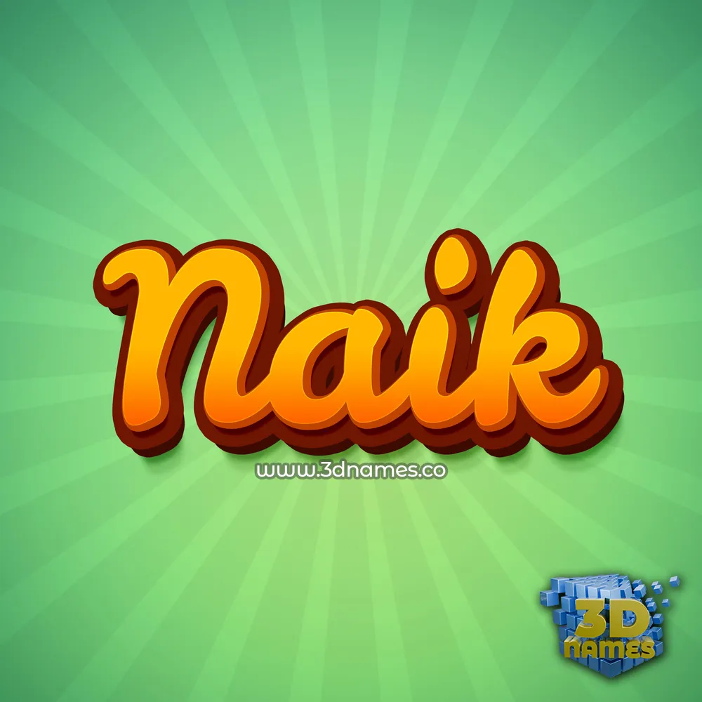 naik in Green Rays style - 3D name wallpaper