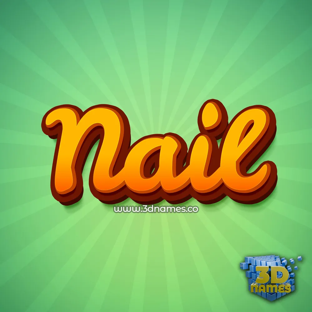 nail in Green Rays style - 3D name wallpaper