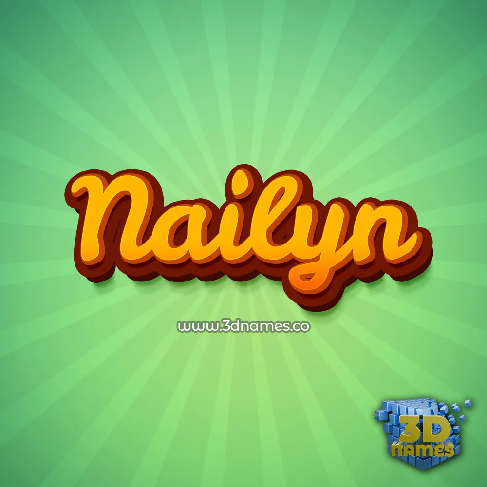 nailyn in Green Rays style - 3D name wallpaper