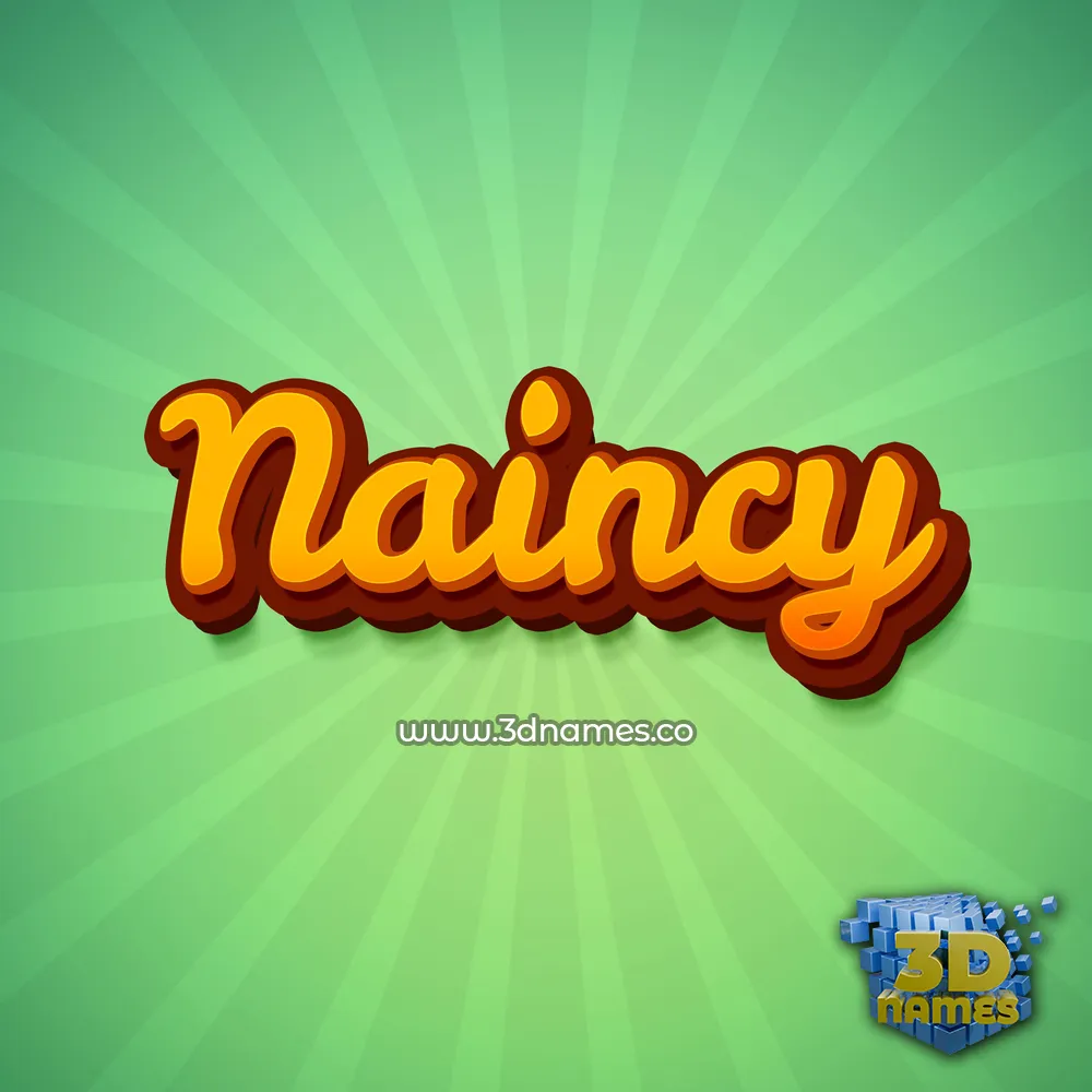 naincy in Green Rays style - 3D name wallpaper