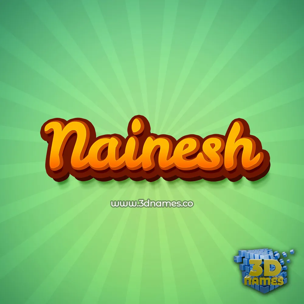 nainesh in Green Rays style - 3D name wallpaper