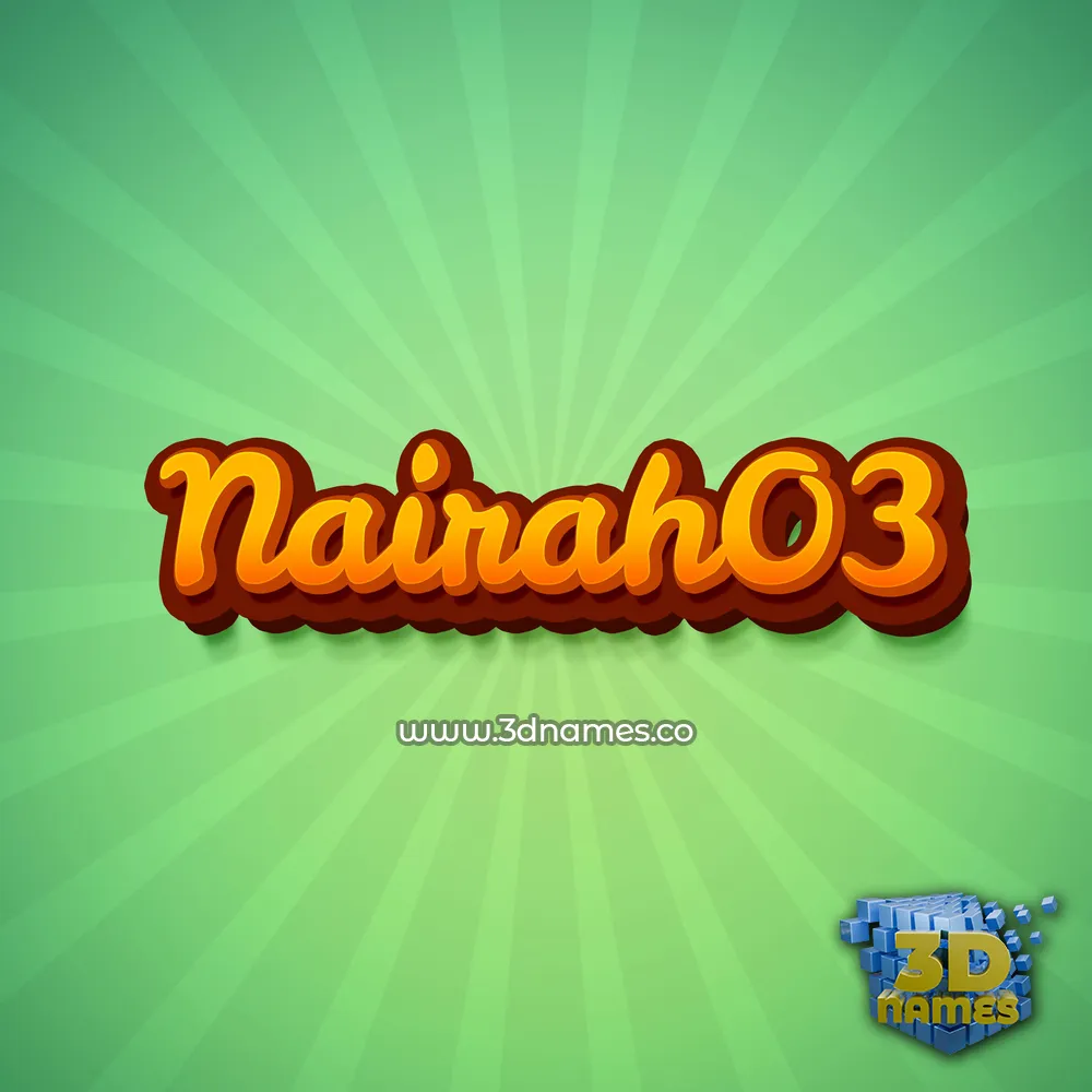 nairah03 in Green Rays style - 3D name wallpaper