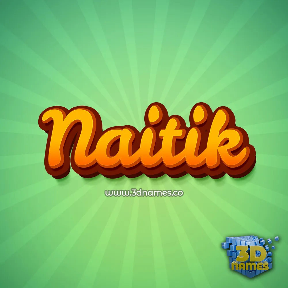 naitik in Green Rays style - 3D name wallpaper
