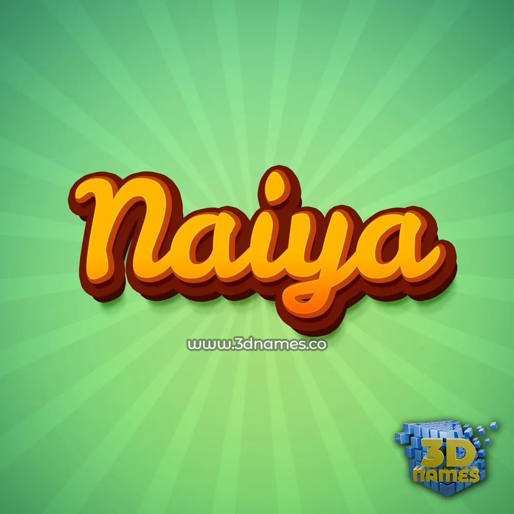 naiya in Green Rays style - 3D name wallpaper