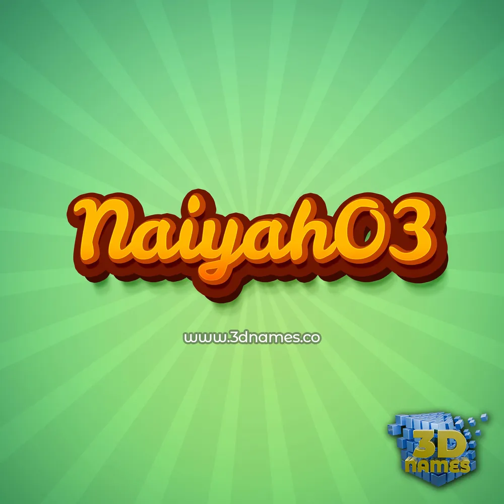 naiyah03 in Green Rays style - 3D name wallpaper