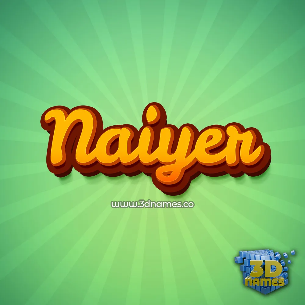 naiyer in Green Rays style - 3D name wallpaper