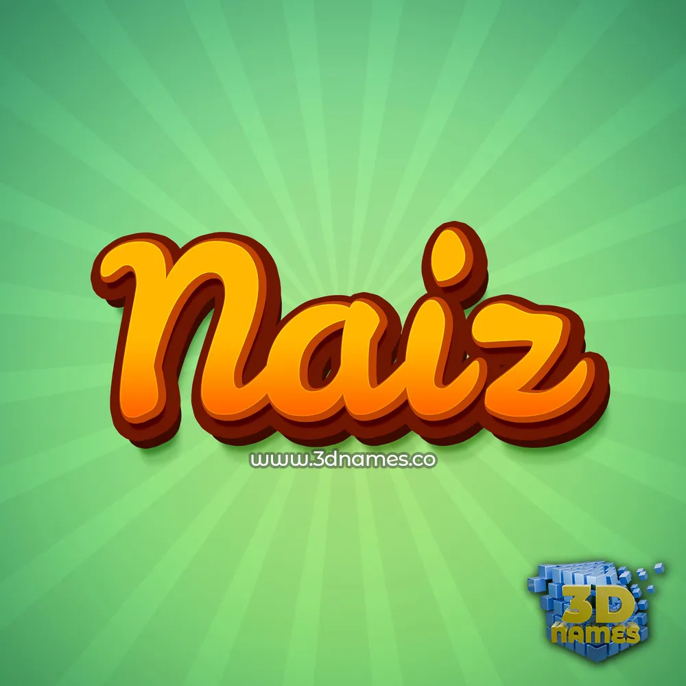 naiz in Green Rays style - 3D name wallpaper