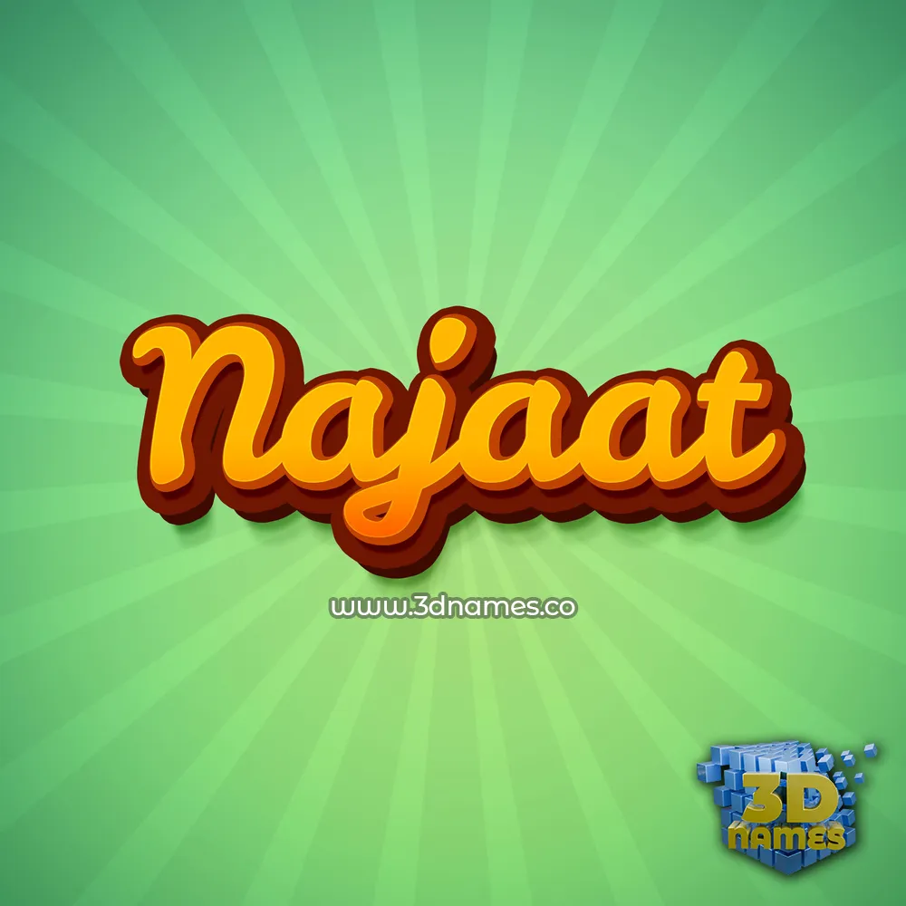 najaat in Green Rays style - 3D name wallpaper