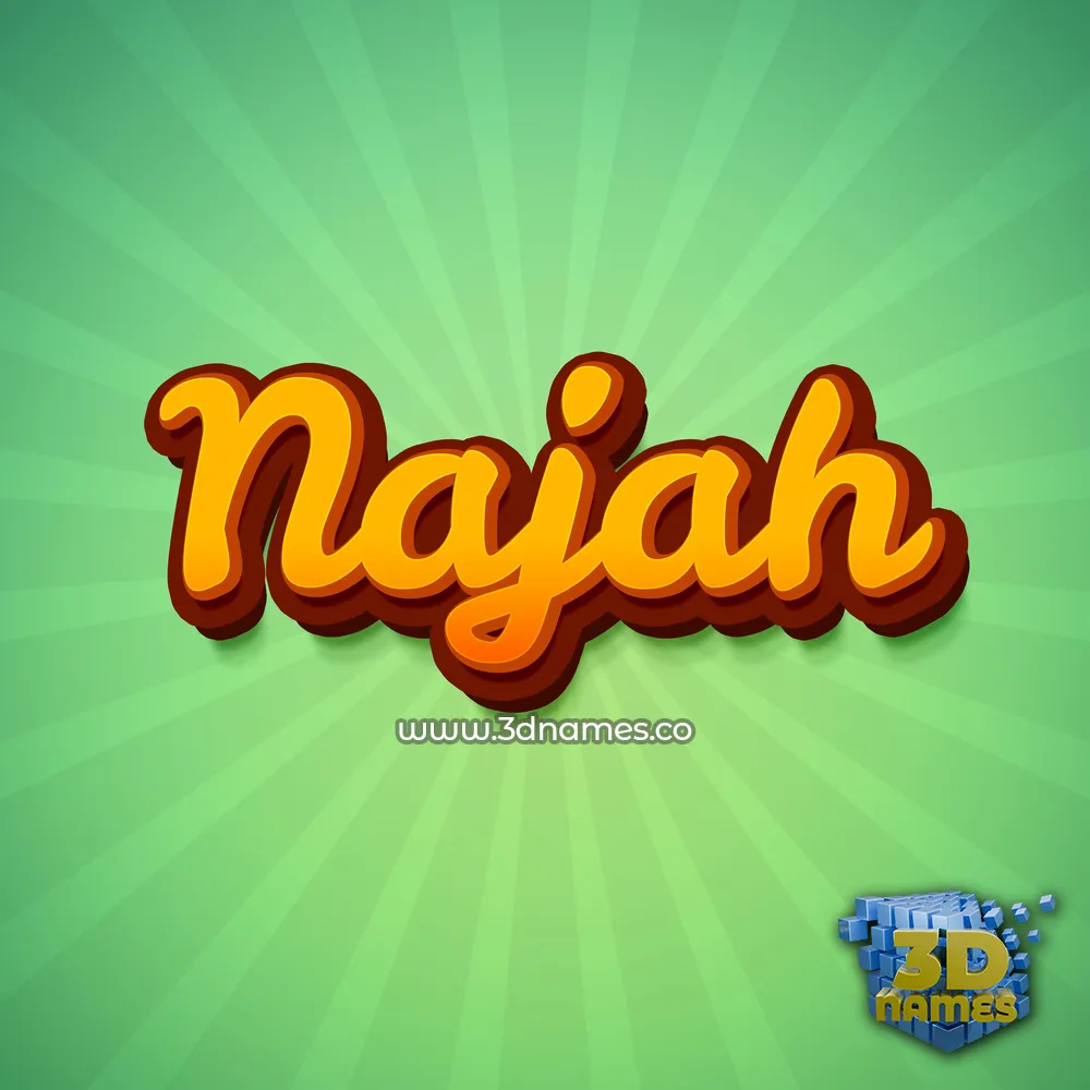 najah in Green Rays style - 3D name wallpaper