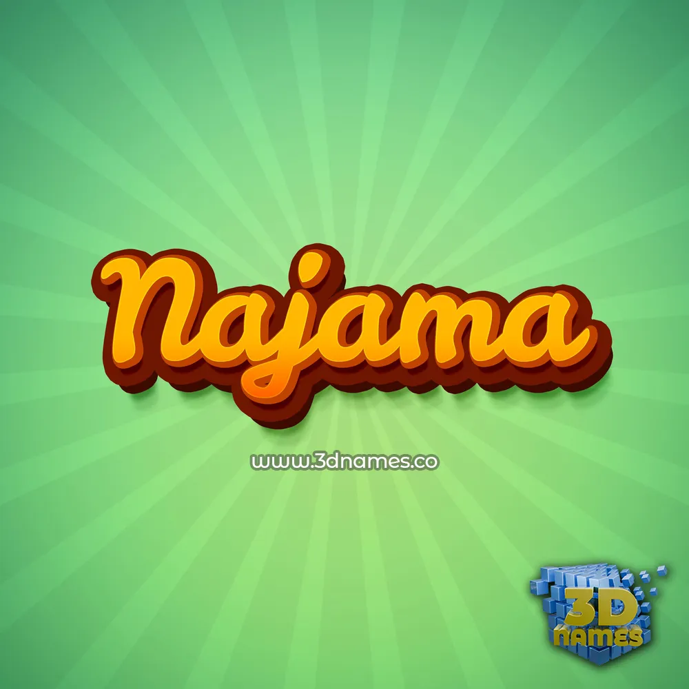 najama in Green Rays style - 3D name wallpaper