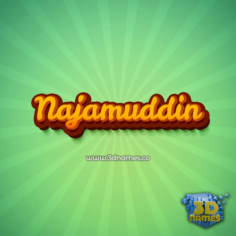 najamuddin in Green Rays style - 3D name wallpaper