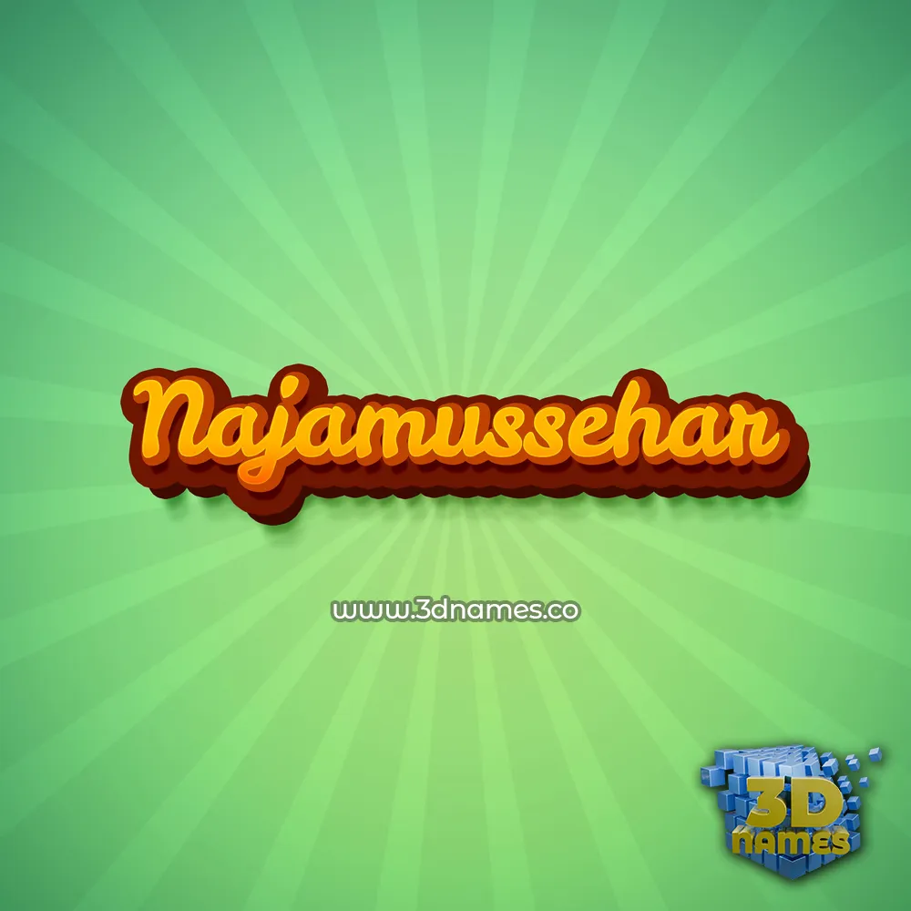 najamussehar in Green Rays style - 3D name wallpaper