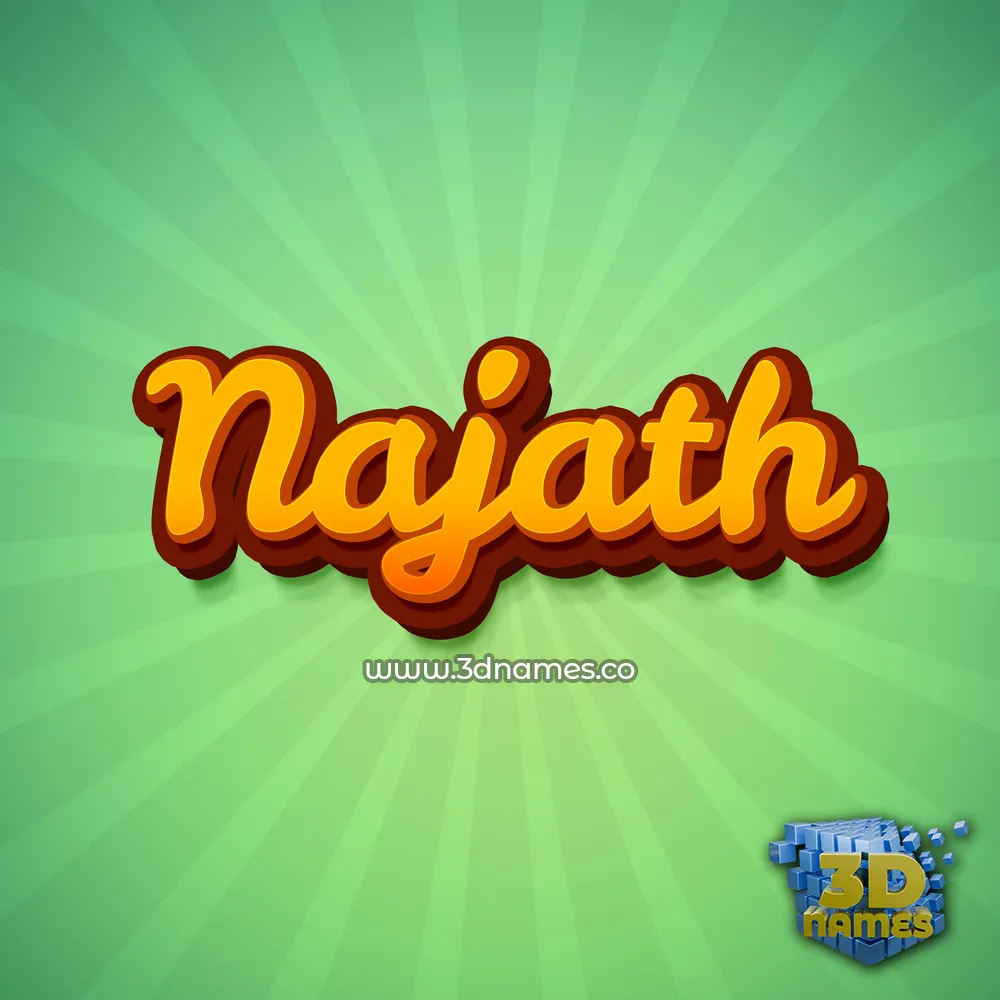 najath in Green Rays style - 3D name wallpaper