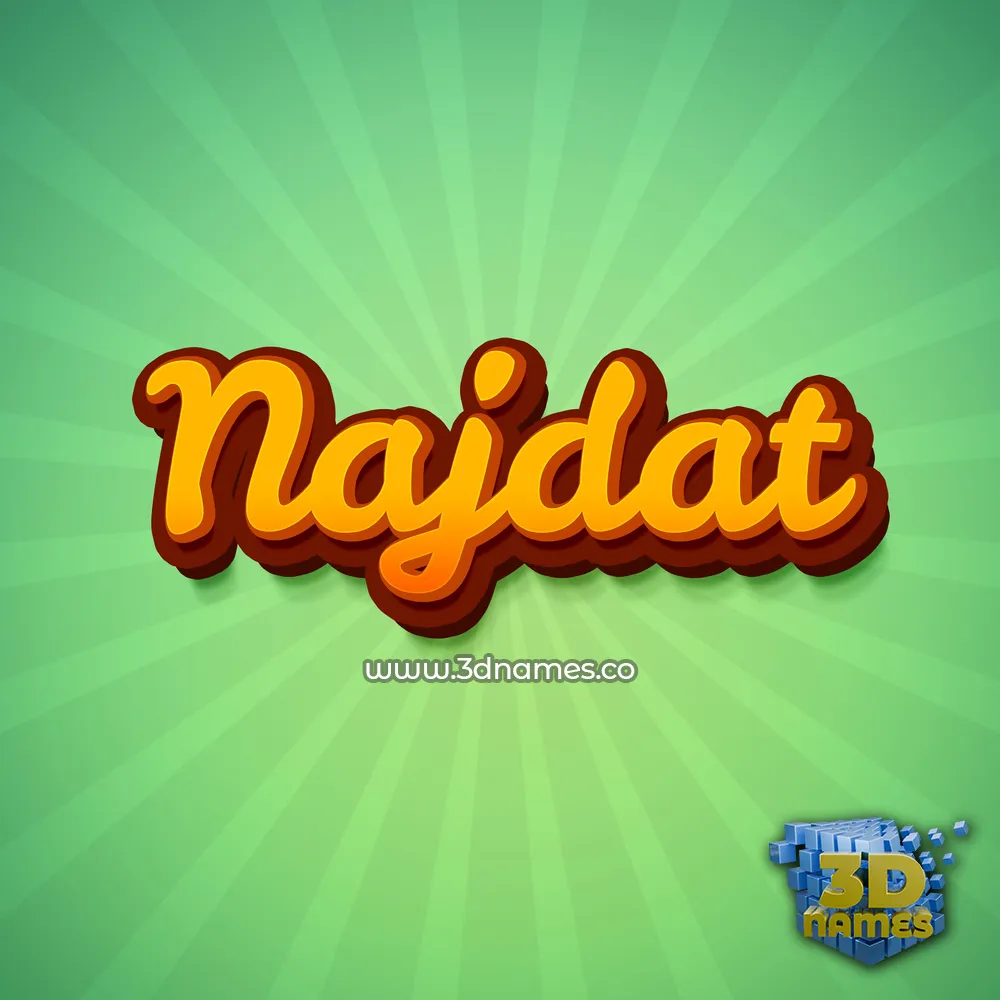 najdat in Green Rays style - 3D name wallpaper