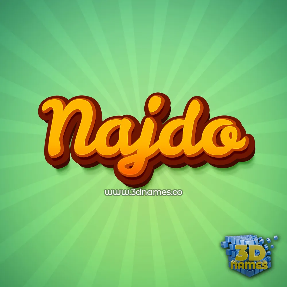 najdo in Green Rays style - 3D name wallpaper