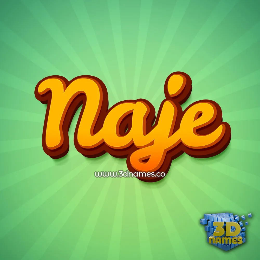 naje in Green Rays style - 3D name wallpaper