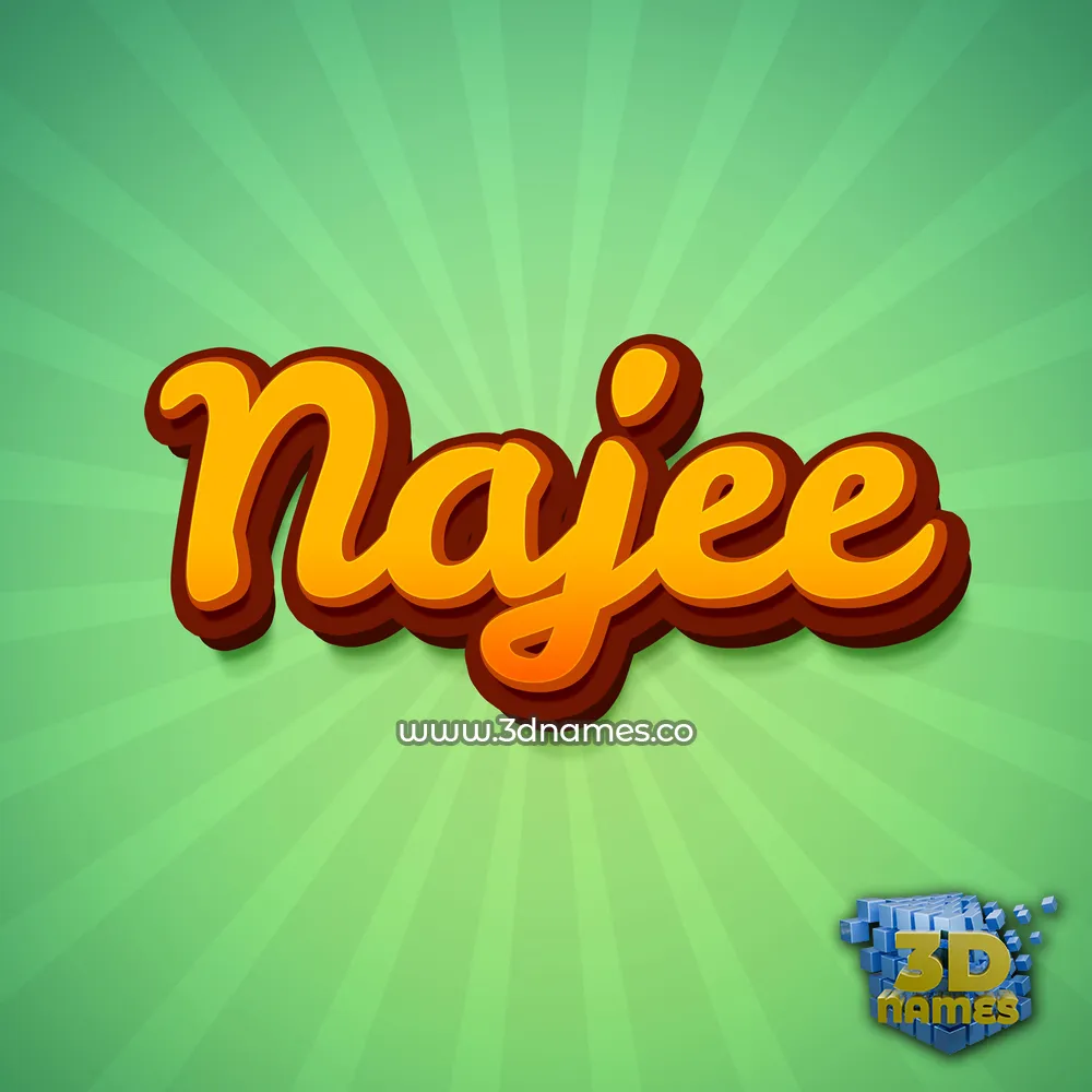 najee in Green Rays style - 3D name wallpaper