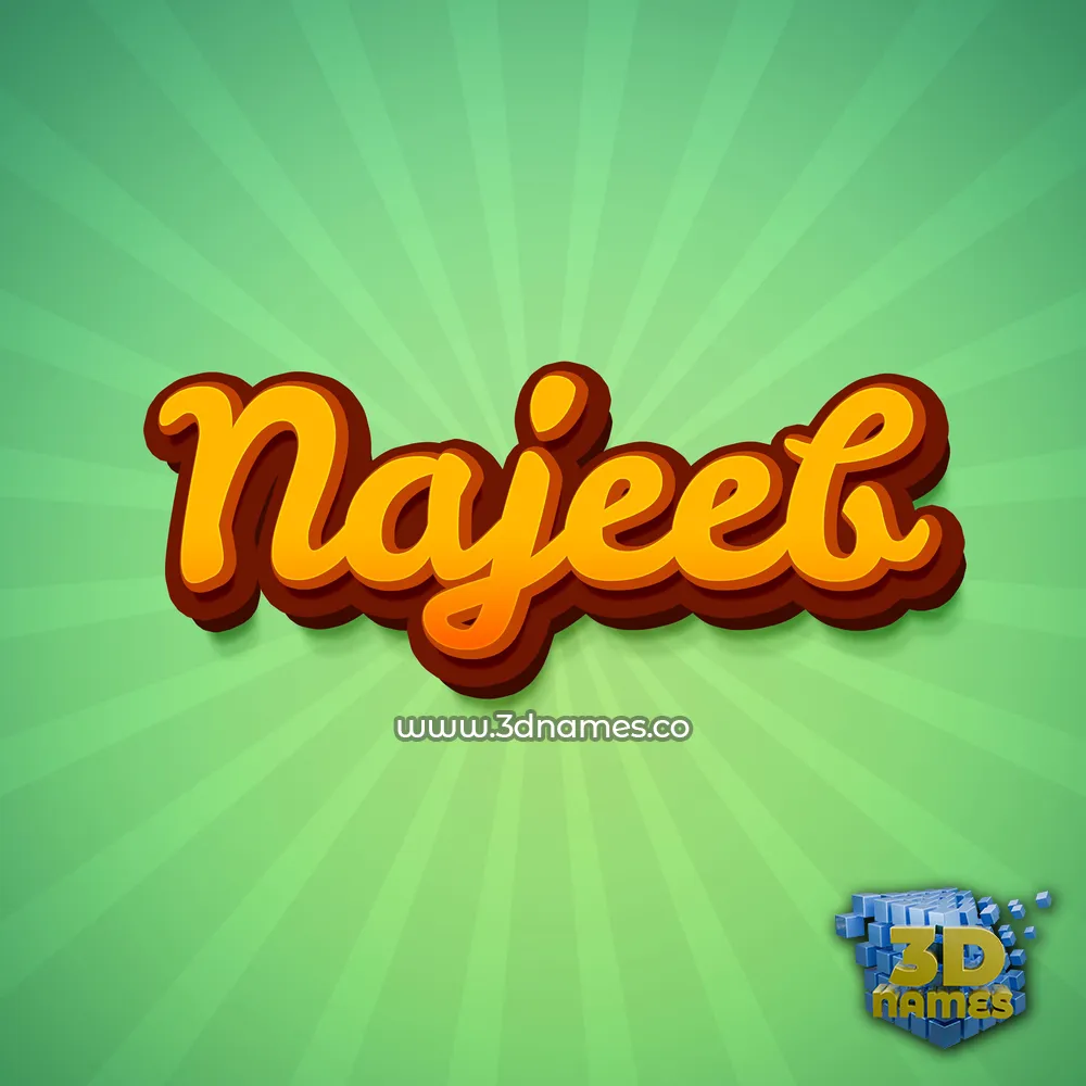 najeeb in Green Rays style - 3D name wallpaper