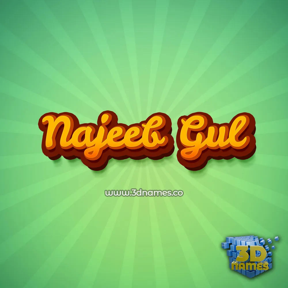 najeeb gul in Green Rays style - 3D name wallpaper