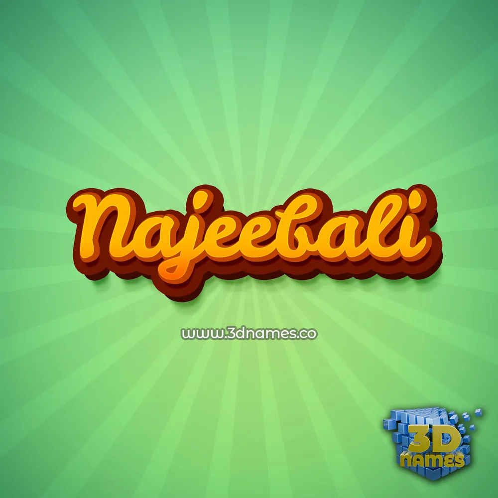 najeebali in Green Rays style - 3D name wallpaper