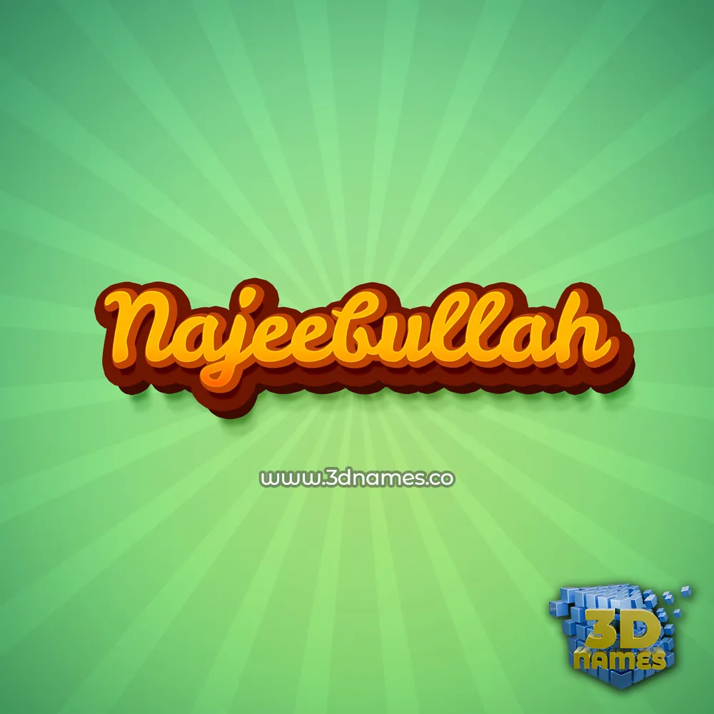 najeebullah in Green Rays style - 3D name wallpaper