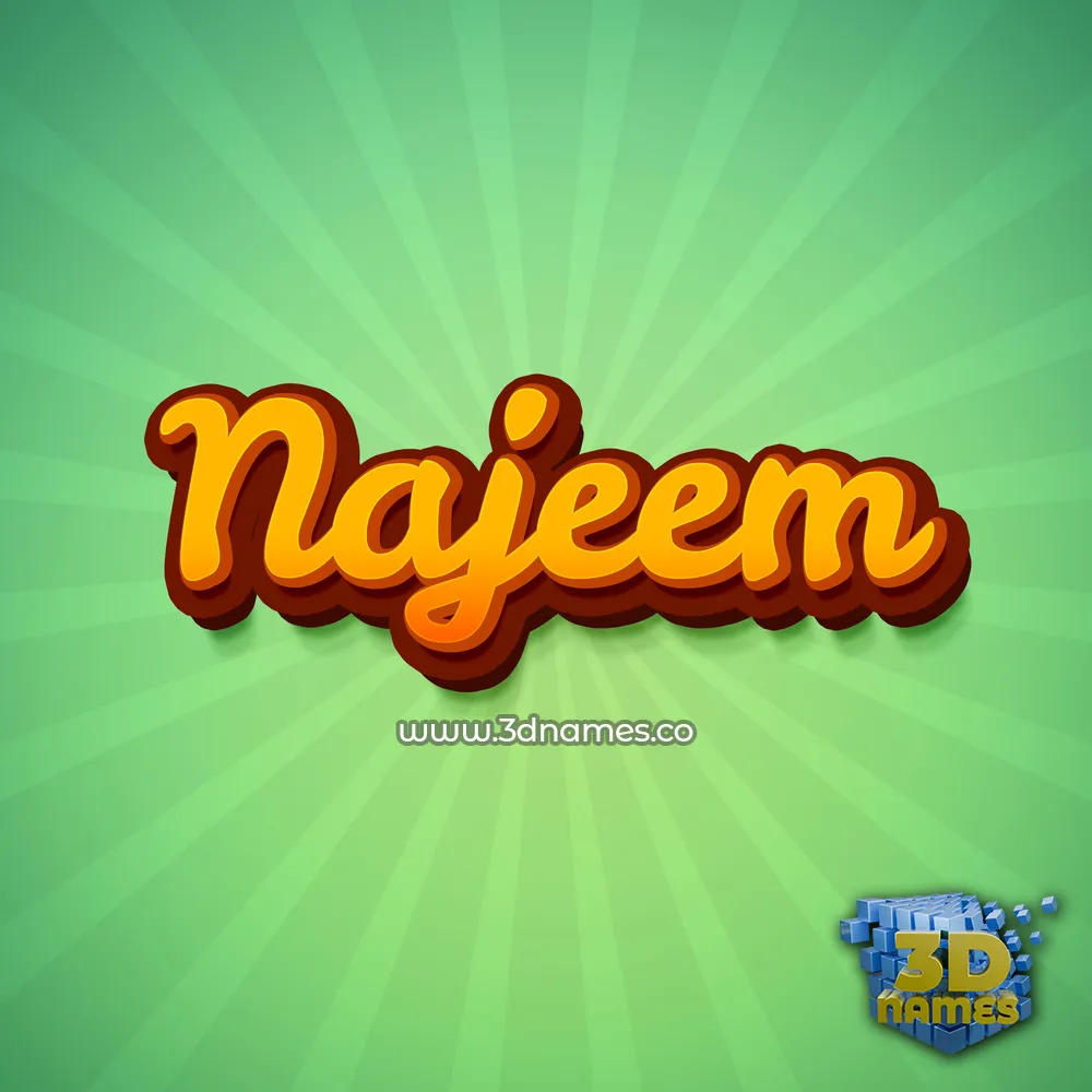 najeem in Green Rays style - 3D name wallpaper