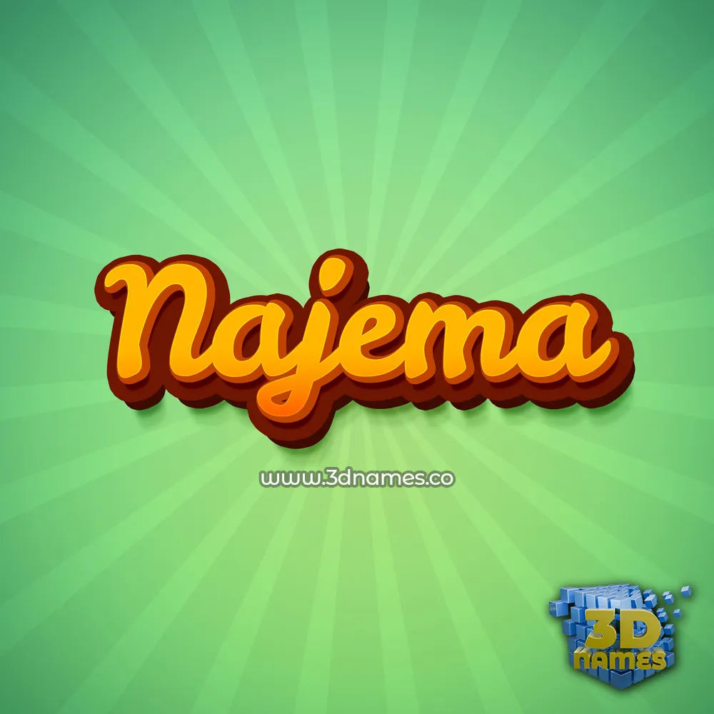 najema in Green Rays style - 3D name wallpaper