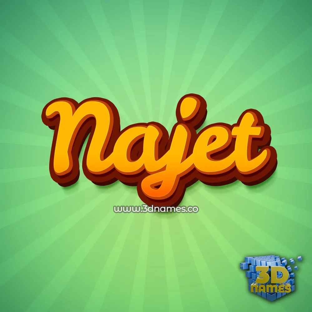 najet in Green Rays style - 3D name wallpaper