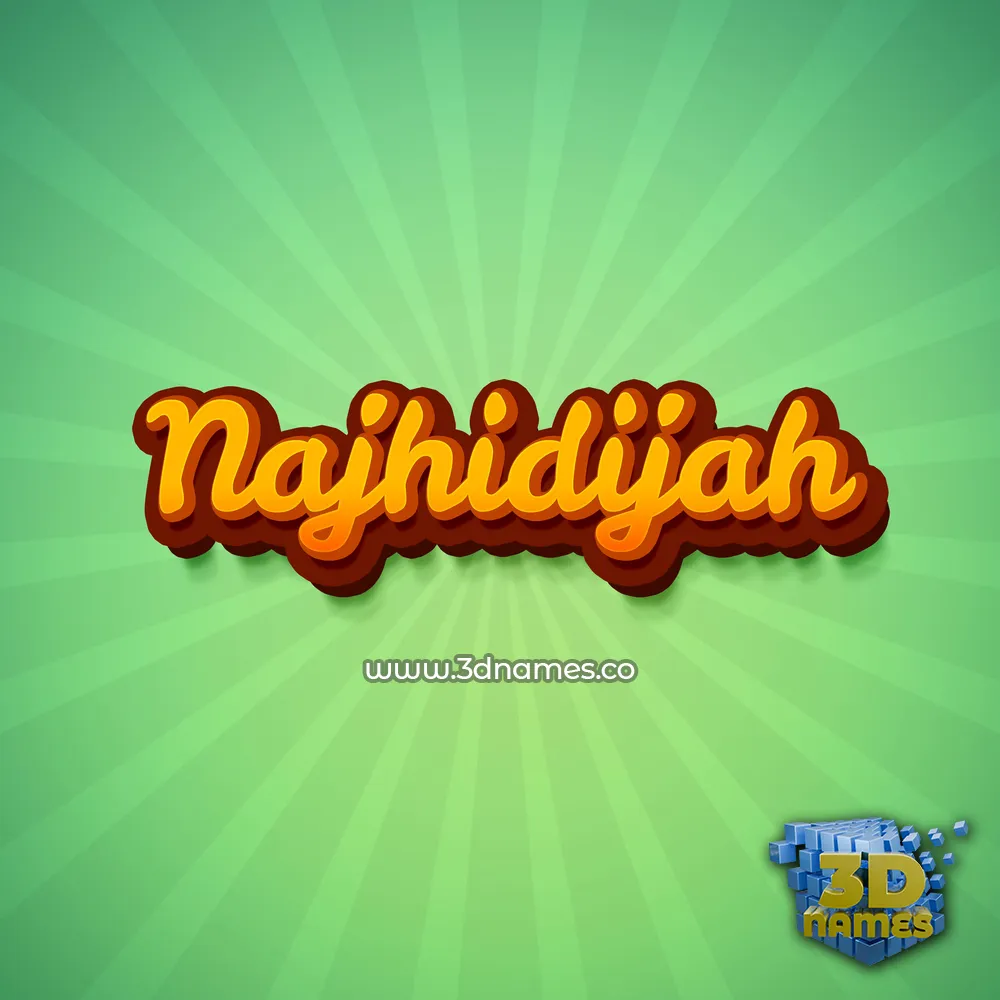 najhidijah in Green Rays style - 3D name wallpaper