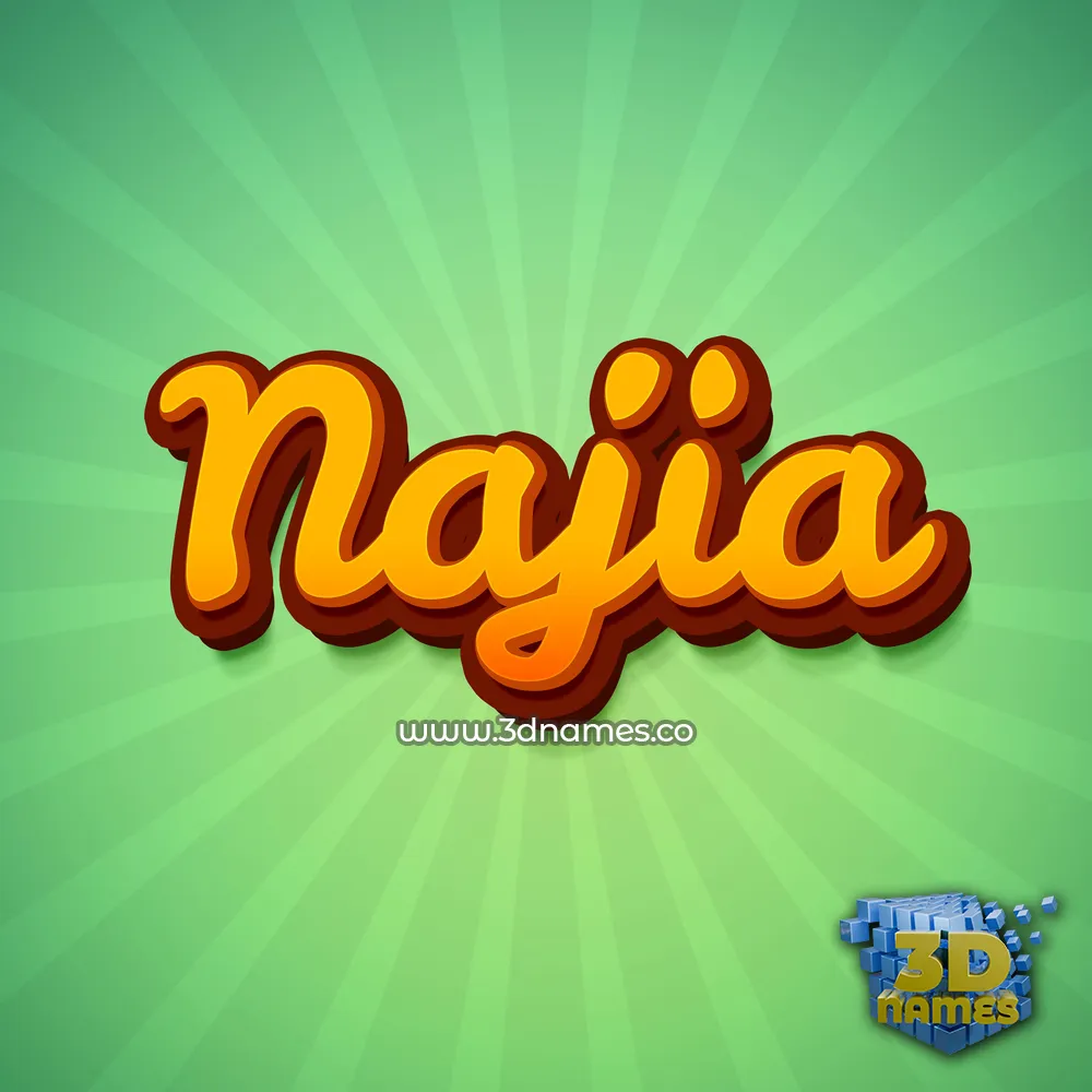 najia in Green Rays style - 3D name wallpaper