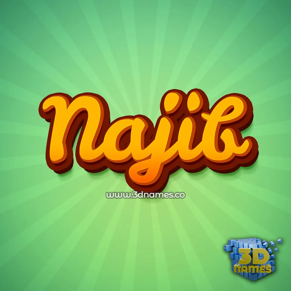najib in Green Rays style - 3D name wallpaper
