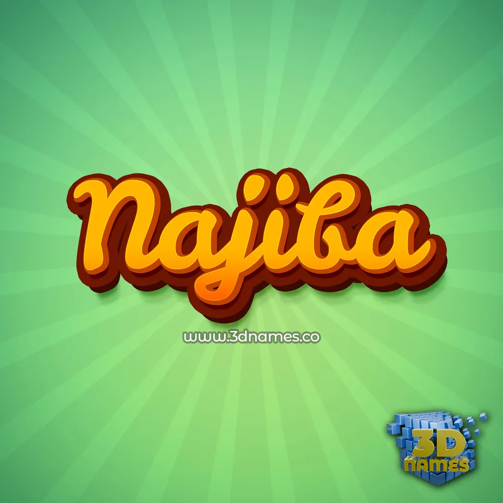 najiba in Green Rays style - 3D name wallpaper