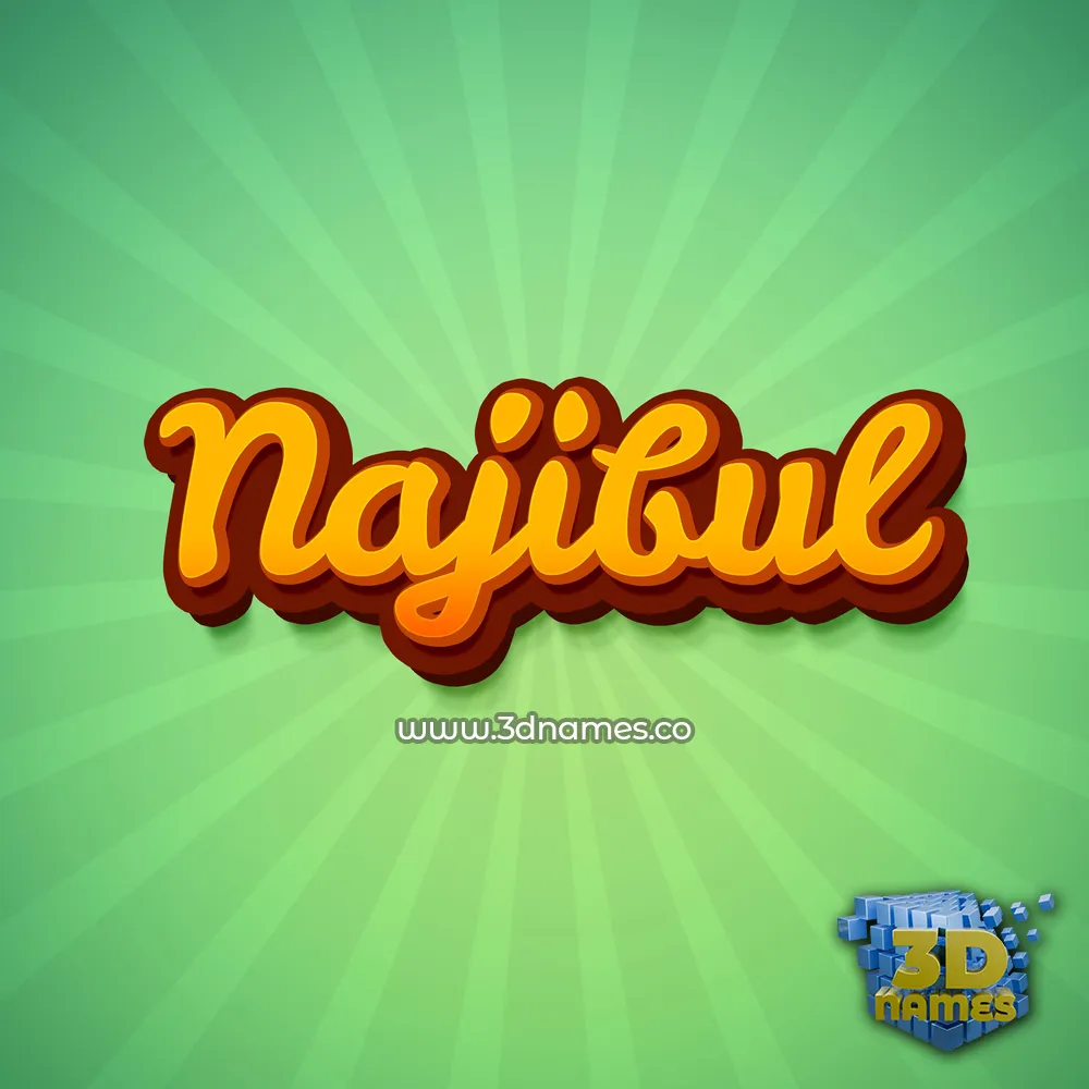 najibul in Green Rays style - 3D name wallpaper