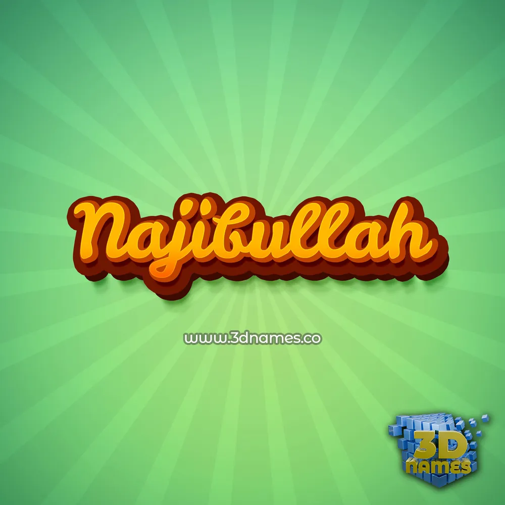 najibullah in Green Rays style - 3D name wallpaper
