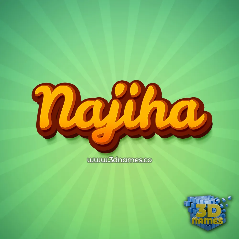 najiha in Green Rays style - 3D name wallpaper